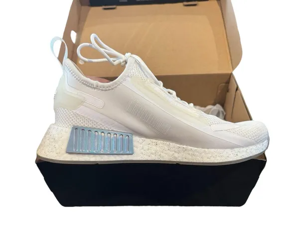 Adidas NMD_R1 Spectoo White Silver Shoes 7.5 - Image 2