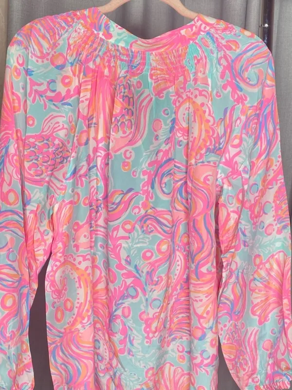 Lilly Pulitzer Elsa Too Much Bubbly 100% Silk Size Small - Image 12