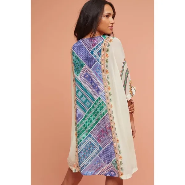 Anthropologie TANVI KEDIA Veena Beaded Caftan Beaded Mini Dress Bohemian Small - Image 8