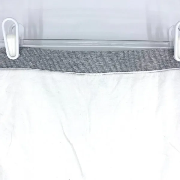 Splendid Supima Cotton White Ruched Mini‎ Skirt with Grey Waistband Size Small - Image 4