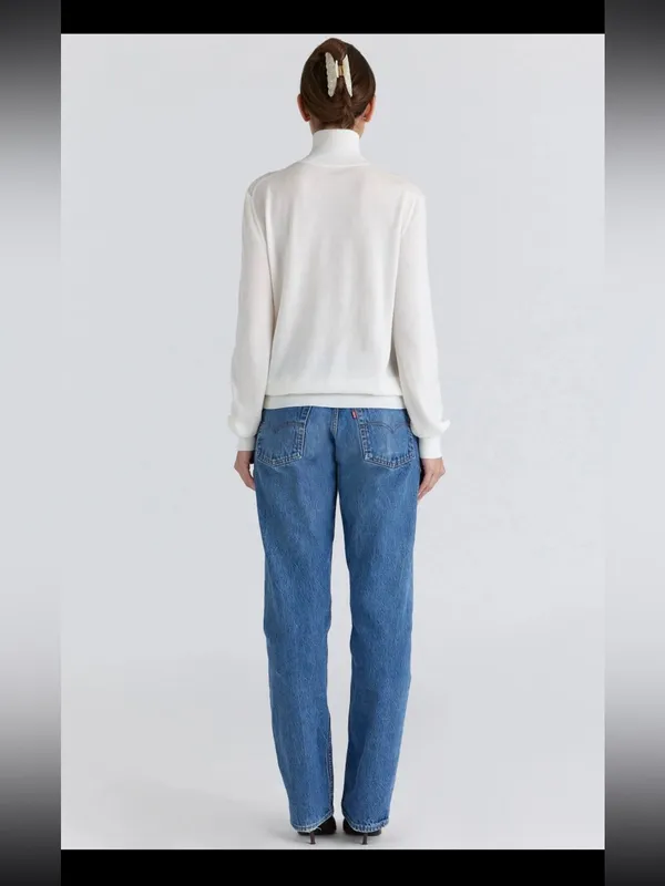 HOUSE OF CB 'Angel' Ivory Silk + Wool Roll Neck Sweater/Size S NWOT - Image 8