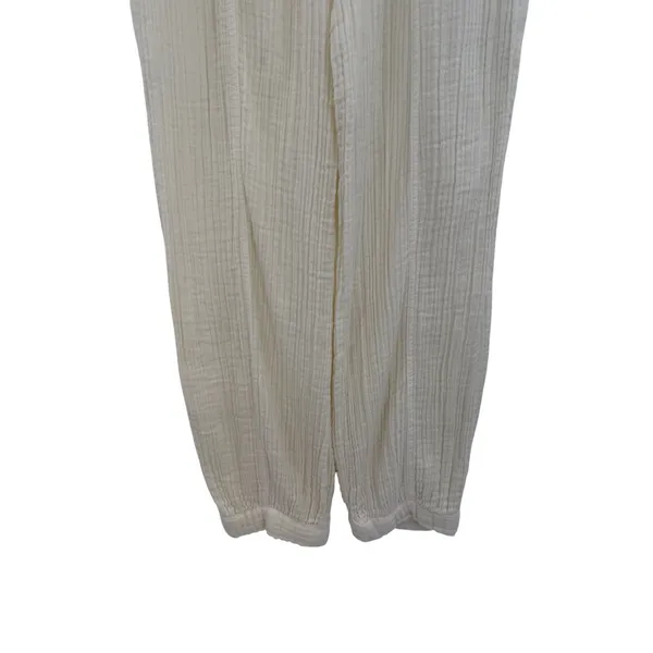 Free People Ivory Double Gauze Paperbag‎ Tie Waist Beach Pants Size XS - Image 4