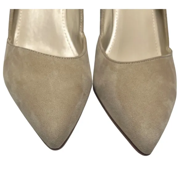 Marc Fisher Tan Suede‎ Pointed Toe D'Orsay Pumps Heels Size 9M - Image 7