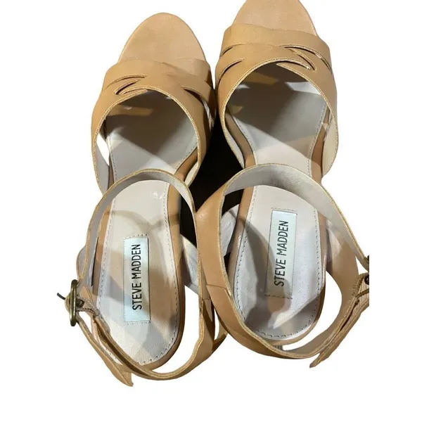 ‎Steve Madden Orlena Tan Wedges size 11 - Image 12