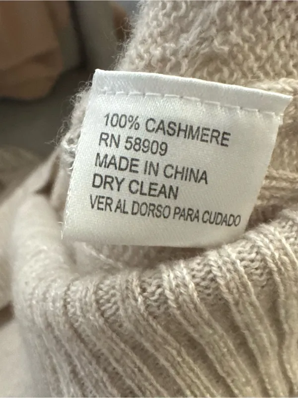 Antonio Melani 100%‎ Cashmere Sweater Beige Crew Neck Size Large - Image 6