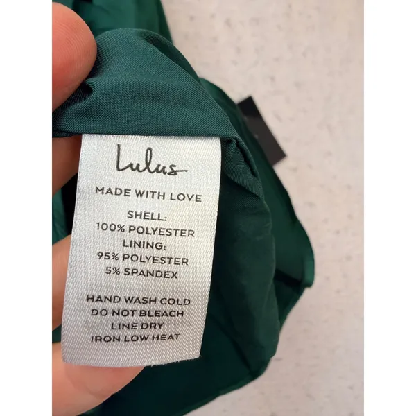 Lulus One Shoulder Dress Women Large Green Satin Ruched Cocktail Party - Image 8