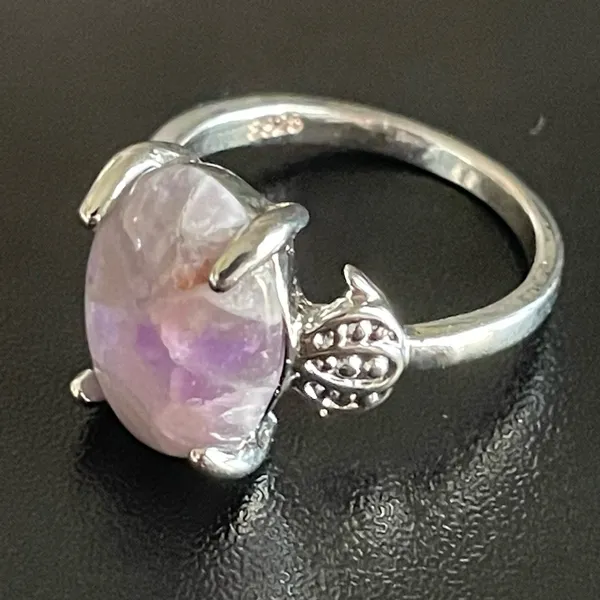 Purple amethyst S925 silver women ring size 7 - Image 3