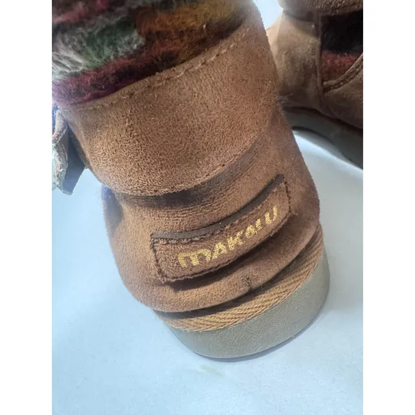 Makalu California Bonita Boots Women 7 Brown Suede Faux Fur Boho Mid Calf - Image 3