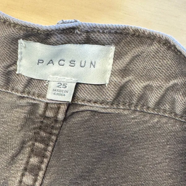 PacSun Brown Cargo Wide Leg Pants High Rise Specially Dyed Streeetwear Size 25 - Image 7