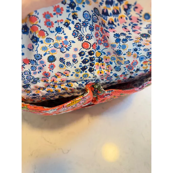 Vera Bradley Pink Floral Quilted Cotton Crossbody Bag Adjustable Strap Messenger - Image 5