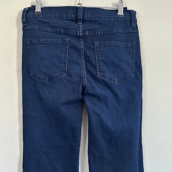 Free People Dallas Flare Jeans Women's 26 Dark Wash Frayed‎ Hem Cowgirl Rodeo - Image 4