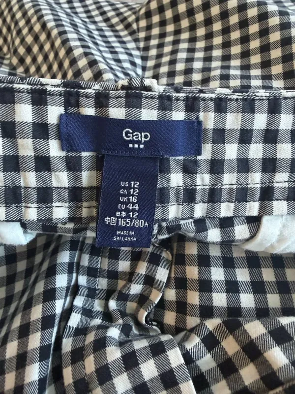 GAP Women’s Black White Gingham Shorts Size 12 - Image 6