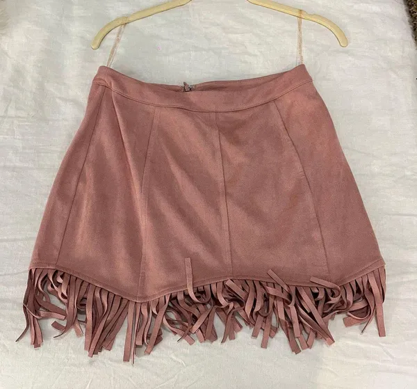 Pink Fringe Skirt and Jacket Set - Image 3