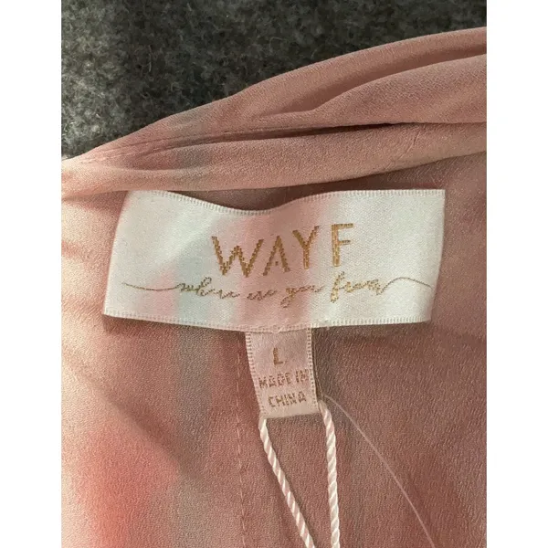 NWT WAYF Blush Pink Bella Blouson Column Gown Maxi Formal Dress Sz L Long - Image 4