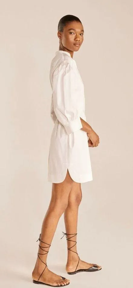 Rebecca Taylor 3/4 Sleeve Twill Belted Dress Milk Womens Size Small - Image 11