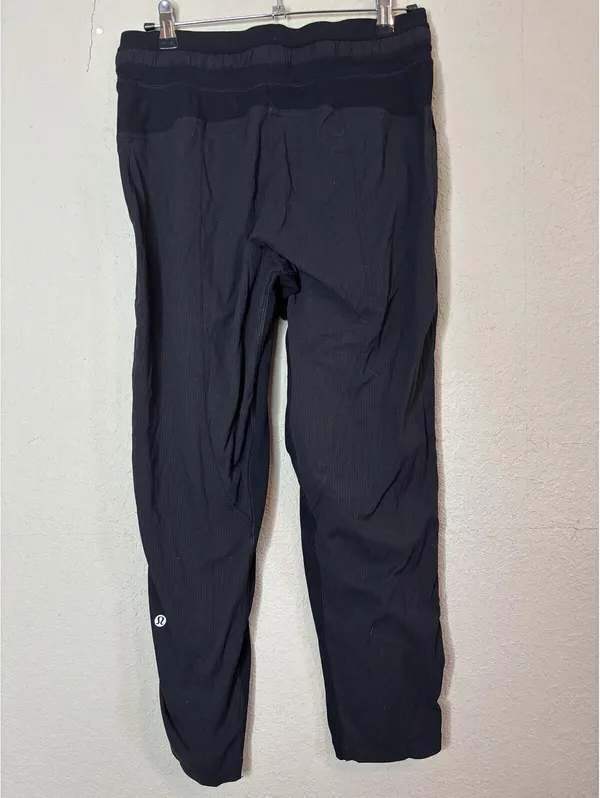 Lululemon Black Drawstring Jogger Pants Size 6 - Image 3
