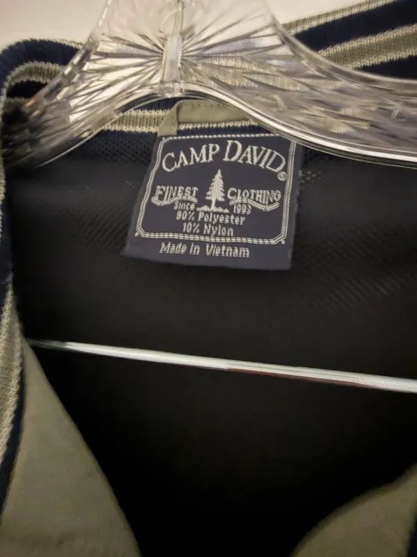 Camp David Vintage Olive Green Quarter Zip Pullover Windbreaker Jacket - Image 3