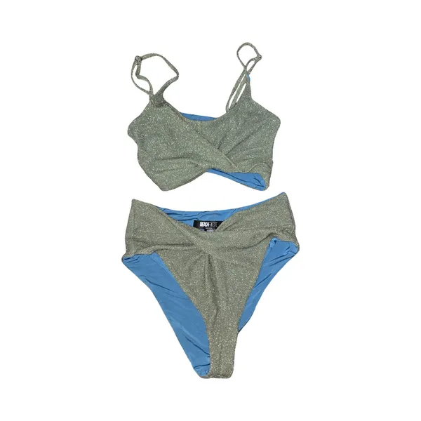 BEACH RIOT Bikini Set Kenzie Top Zuri Bikini Bottom‎ Beryl Green Size: M - Image 2