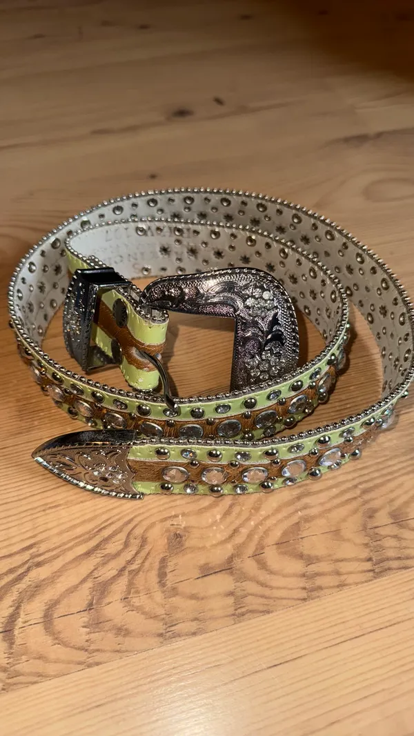 Green rhinestone belt Small - Image 2