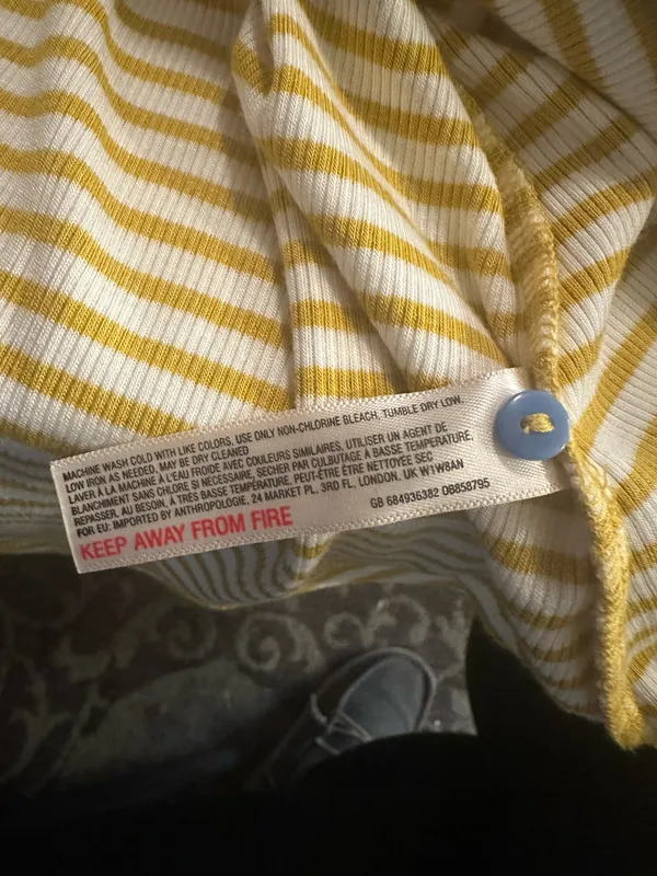 Anthropology Pure + Good Gold Stripe T-shirt Dress Buttons Small - Image 4