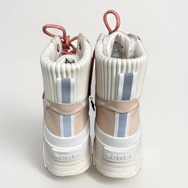 Sorel Brex Cozy Boot Lace Chalk Pink Quartz Leather Shearling Platform Boots - Image 5