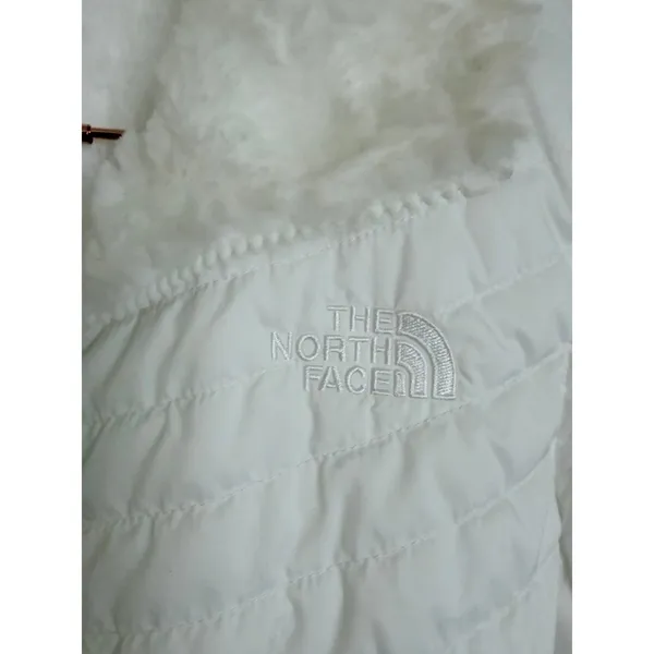 The North‎ Face Puffer Vest Womens M Mossbud Reversible White Insulated Fleece - Image 7