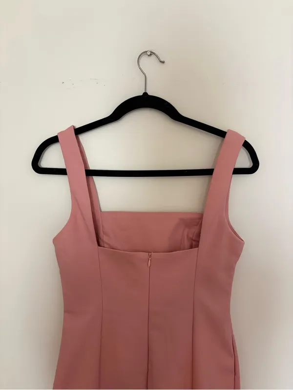 Hello Molly Chic Square Neck Midi Dress in Dusty Pink Musk Size Medium 6 NWT - Image 5