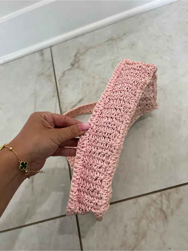 Urban Outfitters Pink Penny Crochet Baguette Bag - Image 6