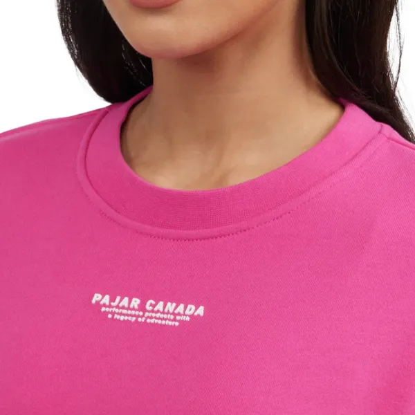 NWT PAJAR CANADA Lawson Women's Oversized Crop Sweatshirt in PINK GLOW XL - Image 7