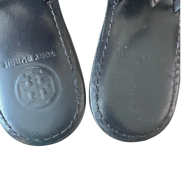 Tory Burch Ali Black Logo‎ Sandals 8.5 - Image 5