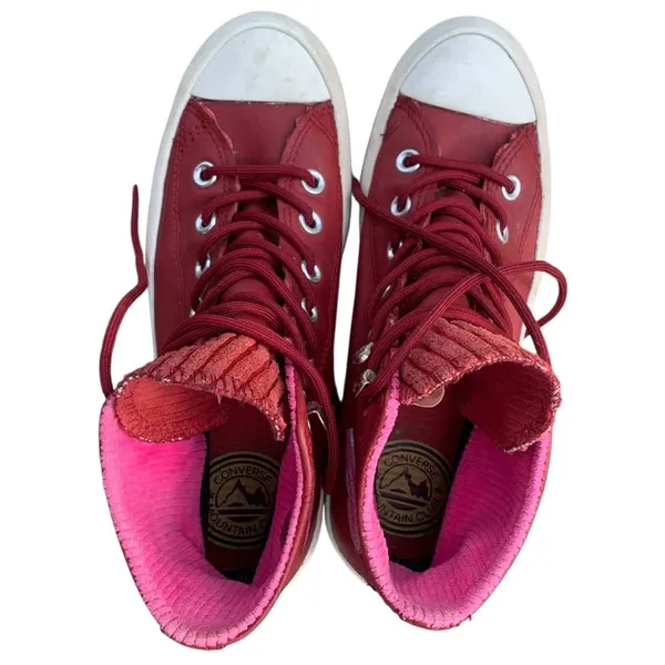Converse Lugged Winter Boots Women 7 Burgundy GORE-TEX Leather Platform Gorpcore - Image 5