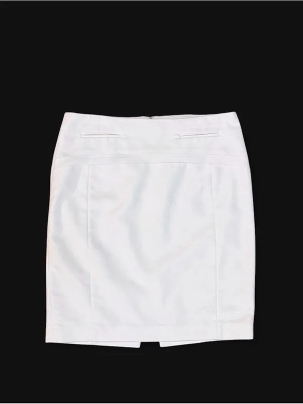 Express White Pencil Skirt with back Zipper Closure & Slit Size: 2 - Image 7