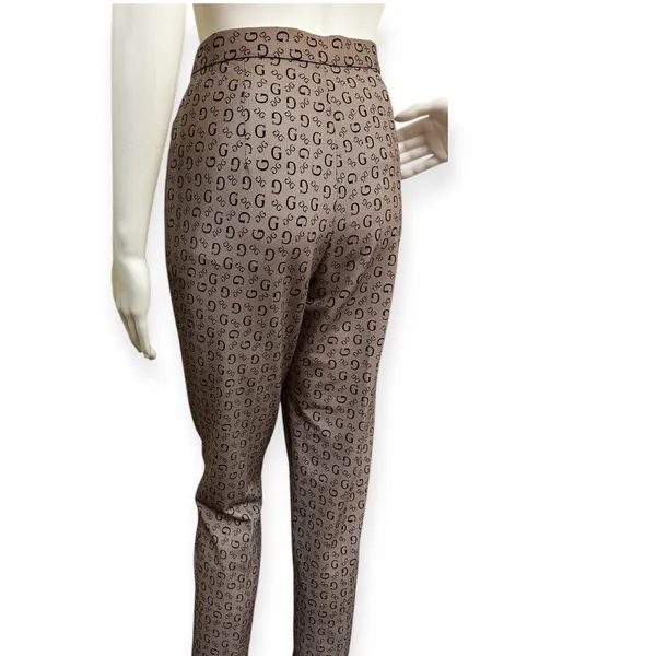 Designer G Brown Patterned Women's Pants Size L - Image 4