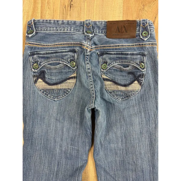 Armani Exchange A|X Vintage Y2K Low Rise Bootcut Jeans Blue 0 Short Womens - Image 2