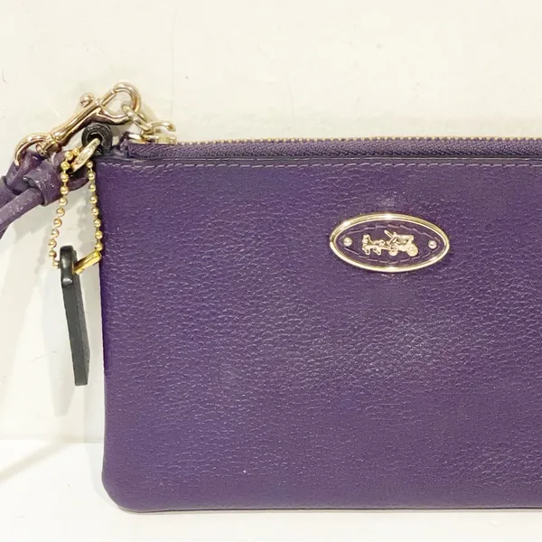 COACH 365 Violet Gold Leather Zip Around‎ Wristlet Wallet - Image 2