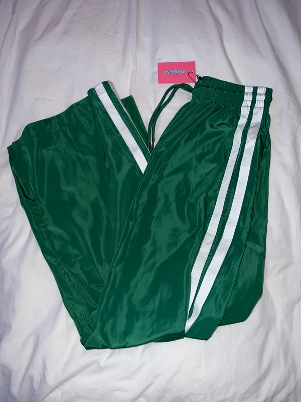 Edikted Green Nylon Track Pants - Image 5