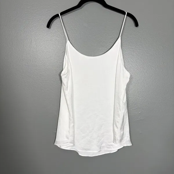 Bar III White Minimalist Silky Feel Tank Top - Women's Size Medium - Spaghetti - Image 6