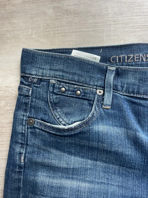 Citizens Of Humanity Dani Low Waist Cropped Straight Leg Cuffed Jeans Size 28 - Image 3