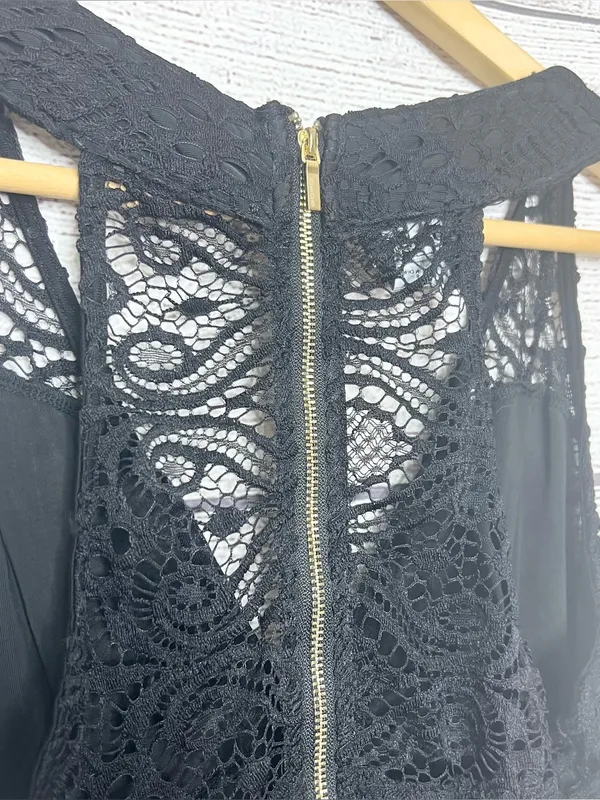 BEBE Black Lace Sleeveless Jumpsuit with Exposed Zipper Size Small - Image 8