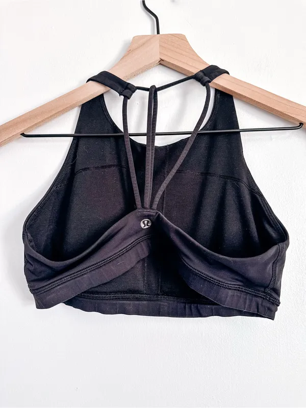 Lululemon Black High Neck Strappy Sports Bra - Image 2