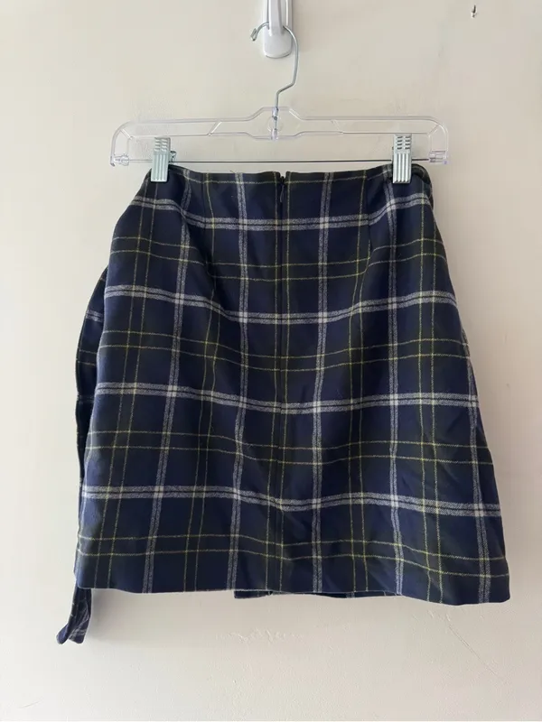 Aritzia Wilfred Wrap-Front Plaid Skirt Wool Cashmere Blend - Image 7