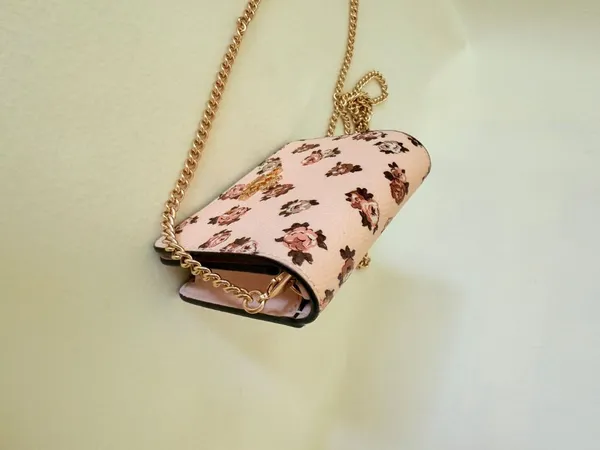 coach Mini Wallet On A Chain With Rosette Print cz022 - Image 4