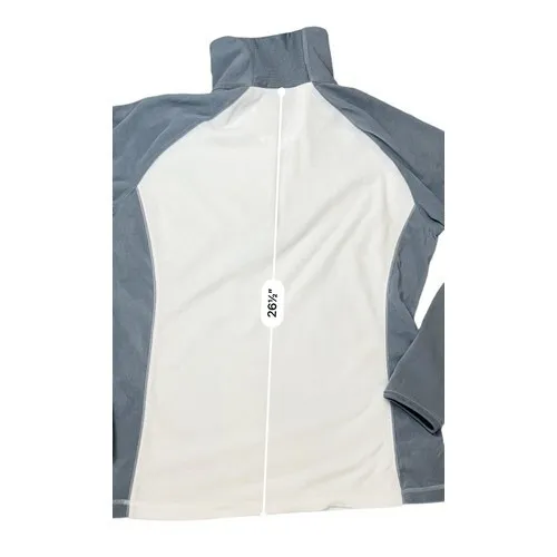 Columbia Artic‎ Air Fleece Grey White Quarter Zip Top Pullover SMALL Cozy Casual - Image 7