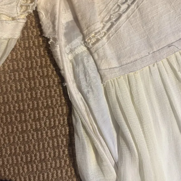 Free People dress 12 nwot lined bottom circle skirt fitted top linen - Image 7