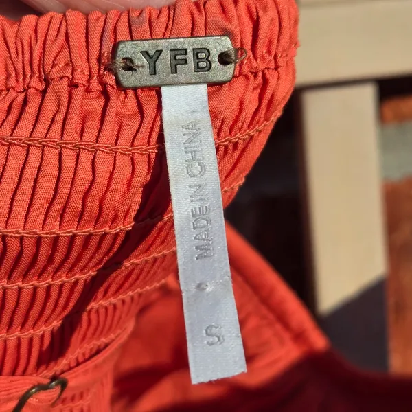 Young Fabulous & Broke Orange Cotton Top S - Image 6