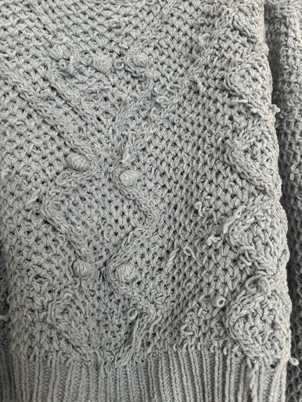 Cropped Knit sweater Blue - Image 3
