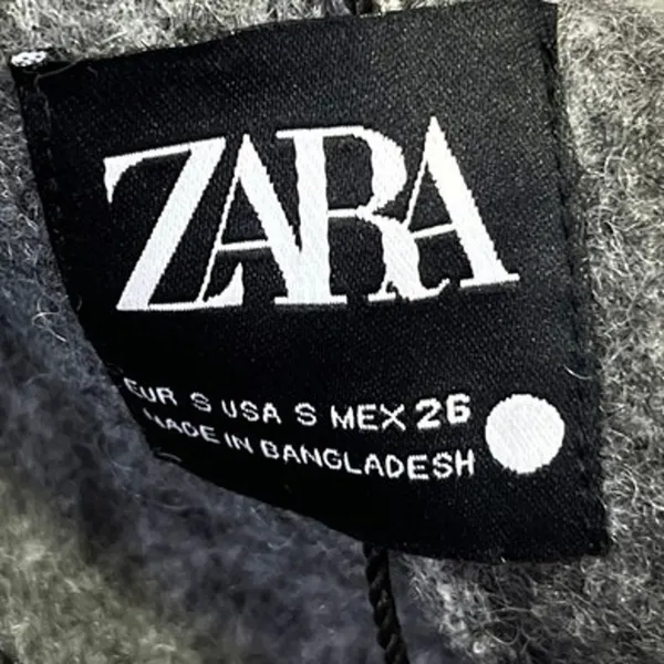 Zara Boucle Women's Gray Asymmetric Zip Collared Oversized Over Coat Jacket Sz S - Image 7