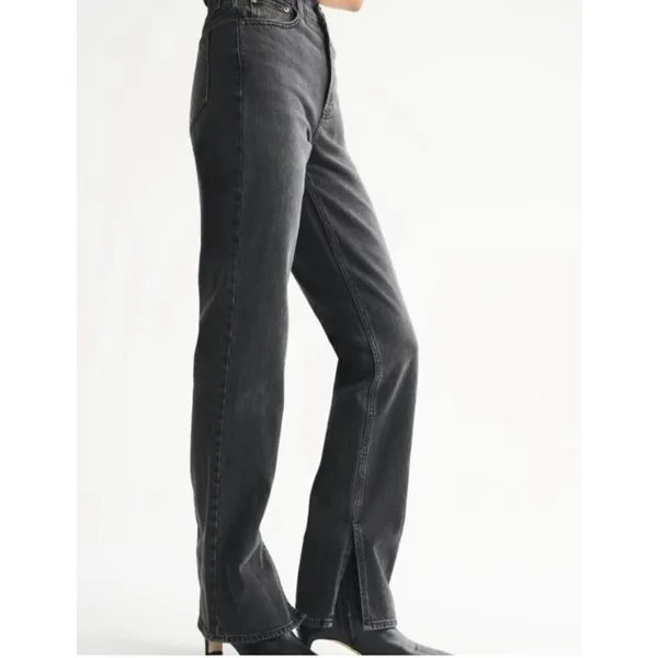 Abercrombie & Fitch 90’s ultra high rise straight black wash jeans 26/2 s - Image 3