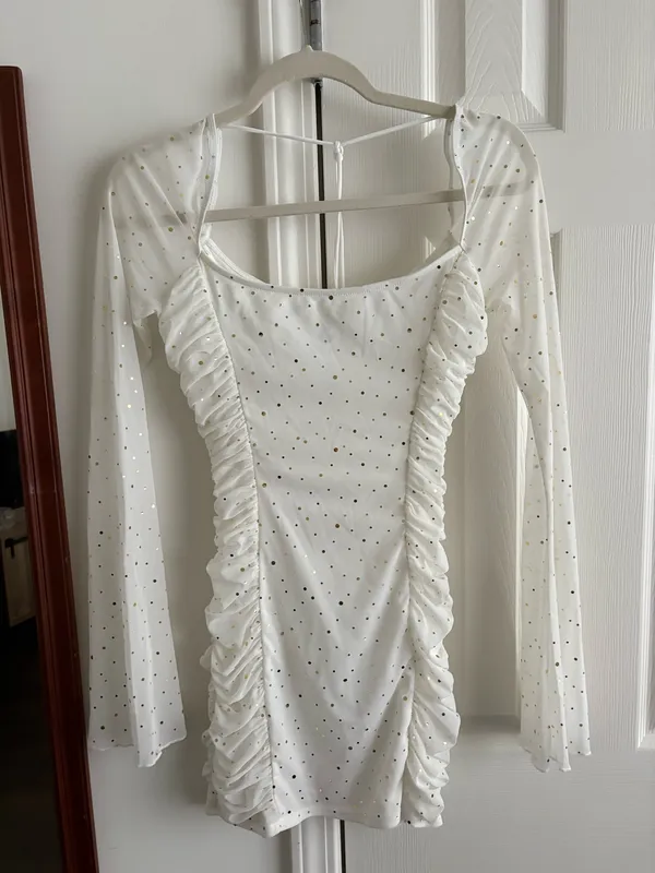 White Sequin Mini Lucy in the Sky Dress - Image 4