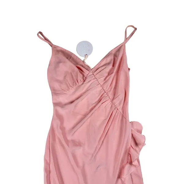 More To Come Natasha Ruffle Midi Dress SIze XXS in Pink - Image 2